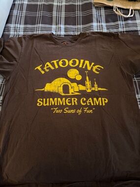 Tatooine Summer Camp Graphic Tee - Brown with Yellow Print